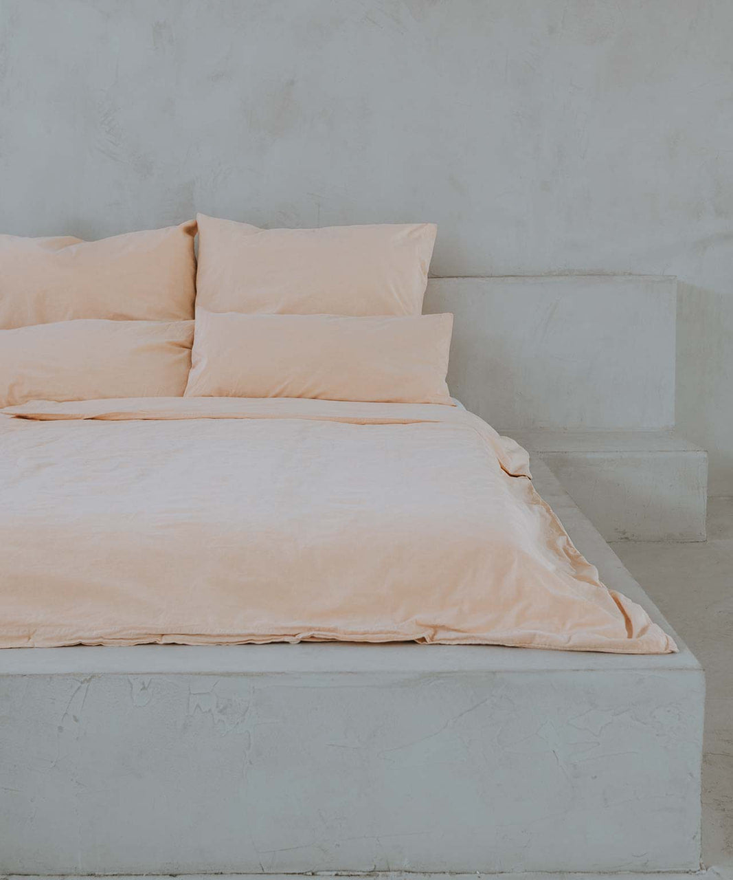 Percale bed linen – mineral dyed in apricot