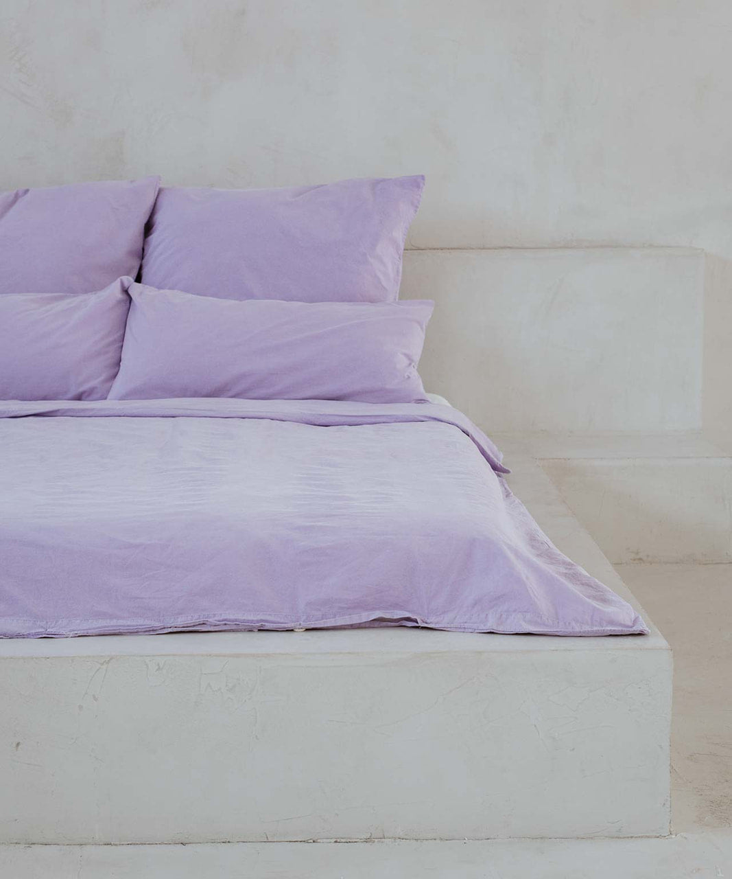 Percale bed linen – mineral dyed in lilac