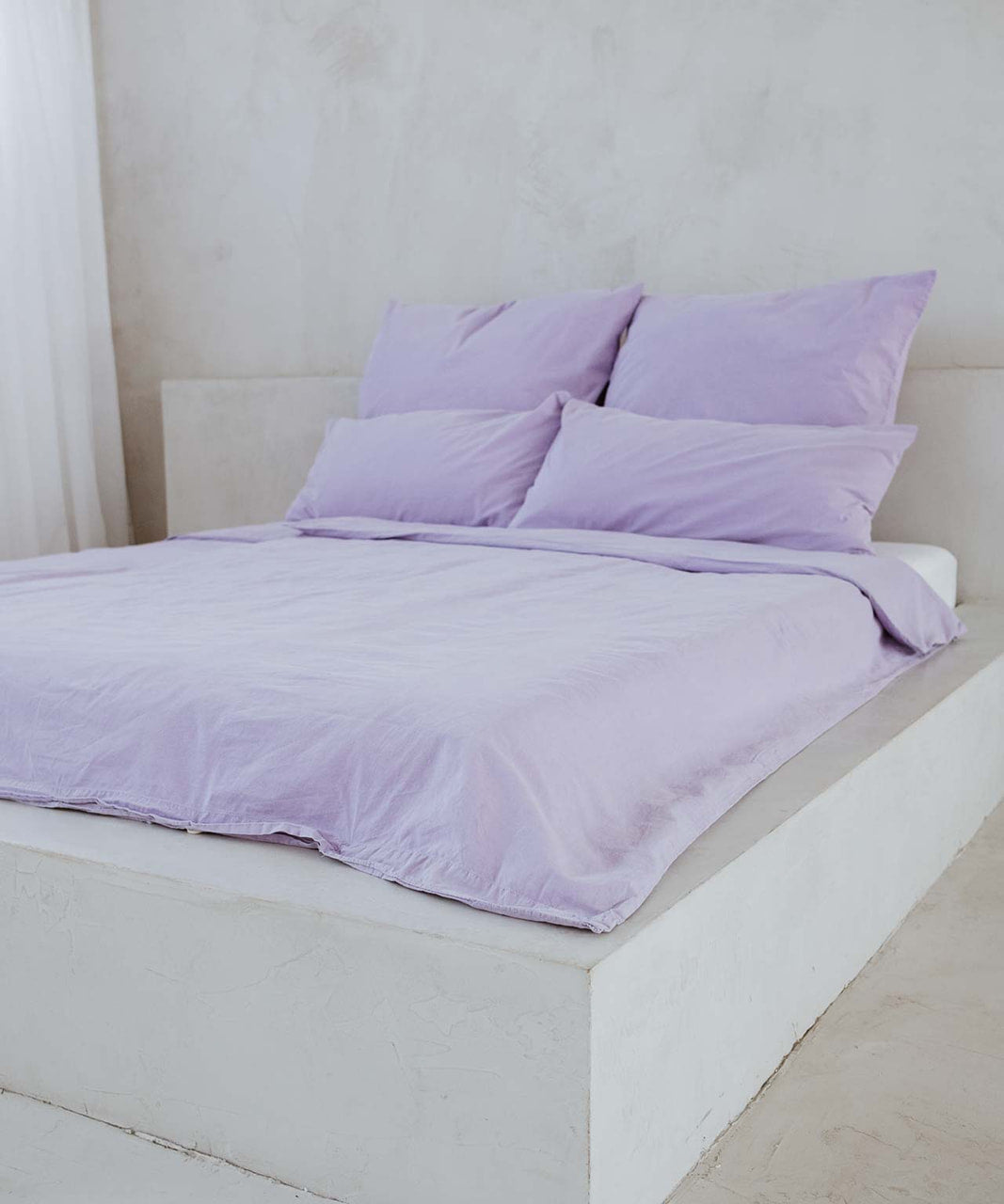 Percale bed linen – mineral dyed in lilac