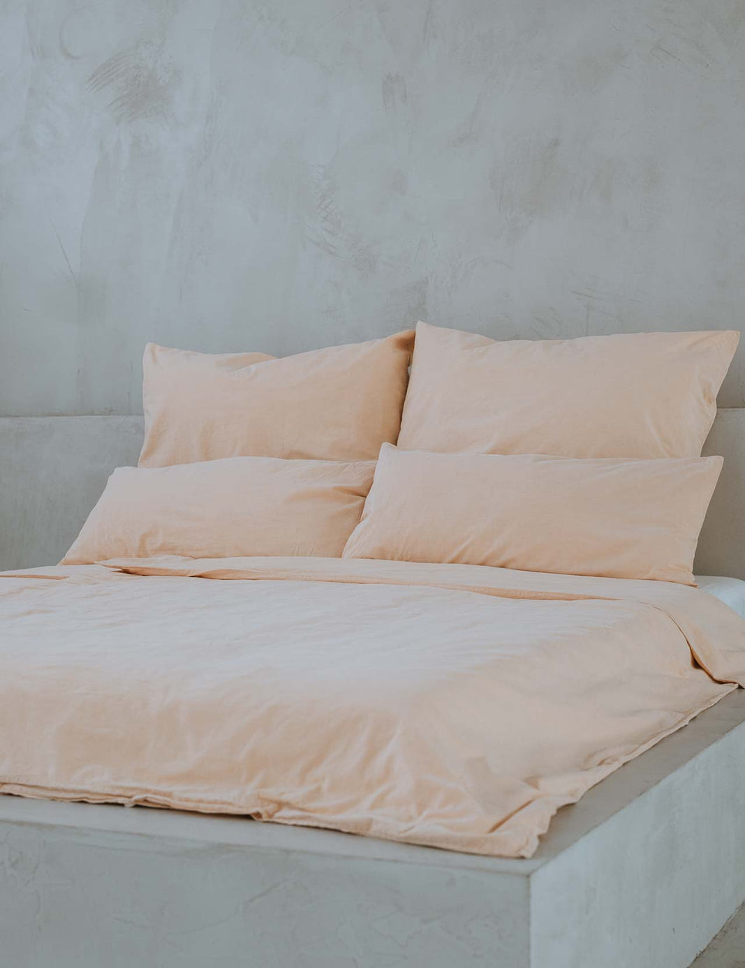 Perkal Bettwäsche – Mineralgefärbt in Apricot