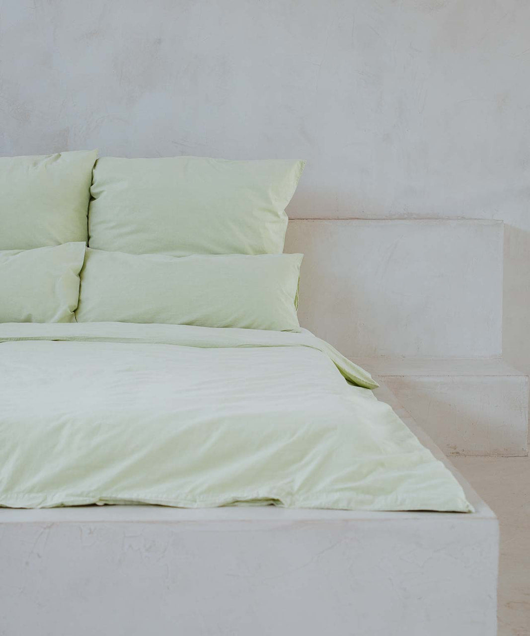 Percale bed linen – mineral dyed in mint
