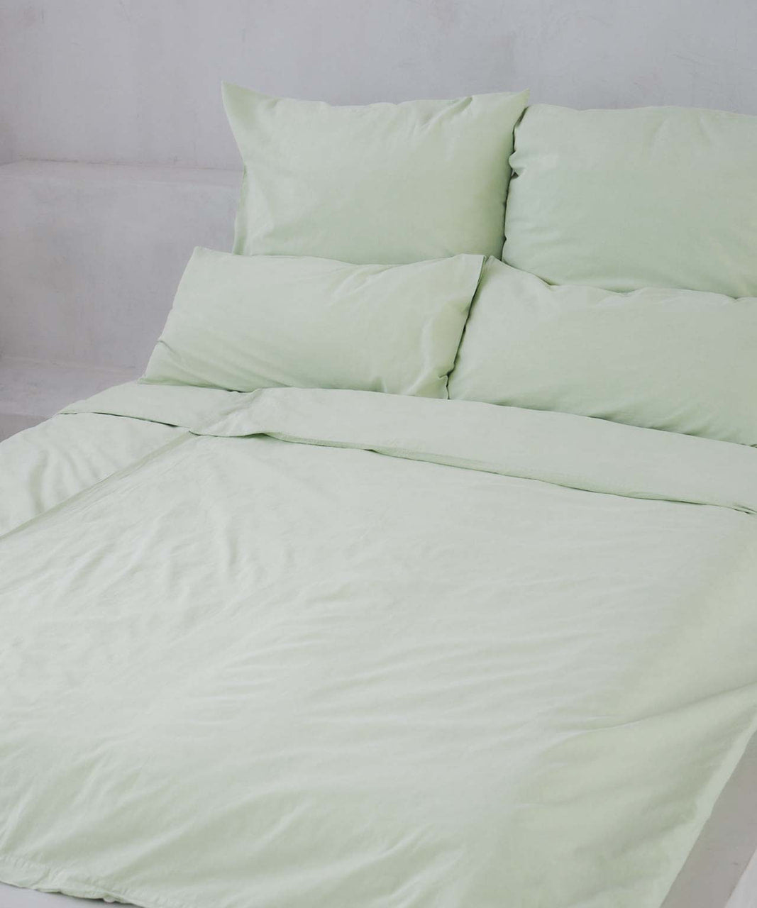 Percale bed linen – mineral dyed in mint